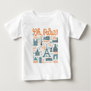 T-shirt Pour Bébé Ah, Paris ! typographie de ville de