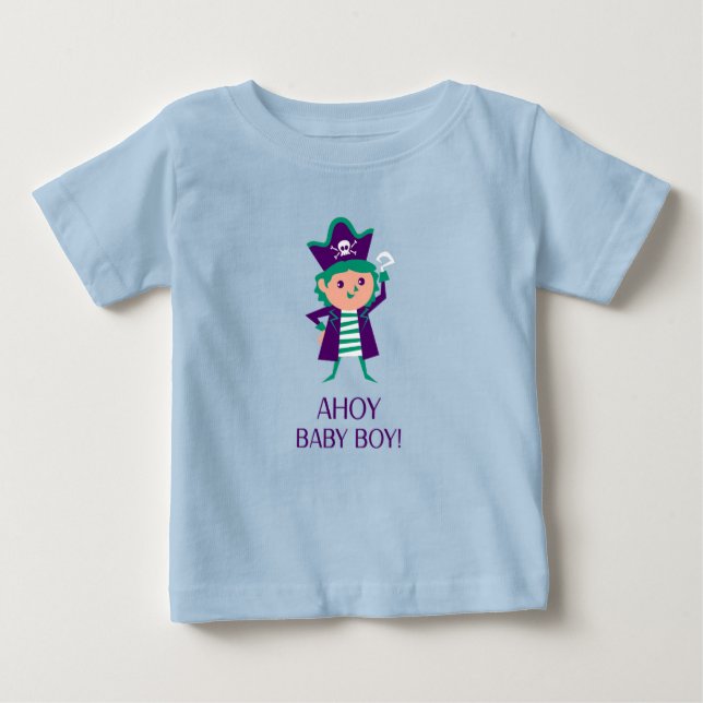 T-shirt Pour Bébé Ahoy Baby Boy (Devant)