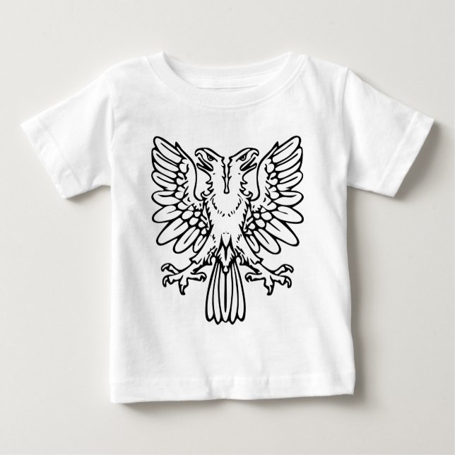 T-shirt Pour Bébé Aigle à deux têtes - Noir (Devant)