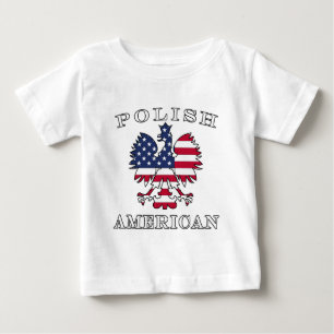T-shirt Pour Bébé Aigle à drapeau américain polonais