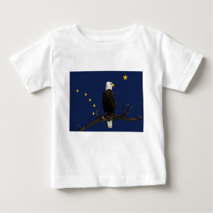 T-shirt Pour Bébé Aigle Et Drapeau De L'Alaska
