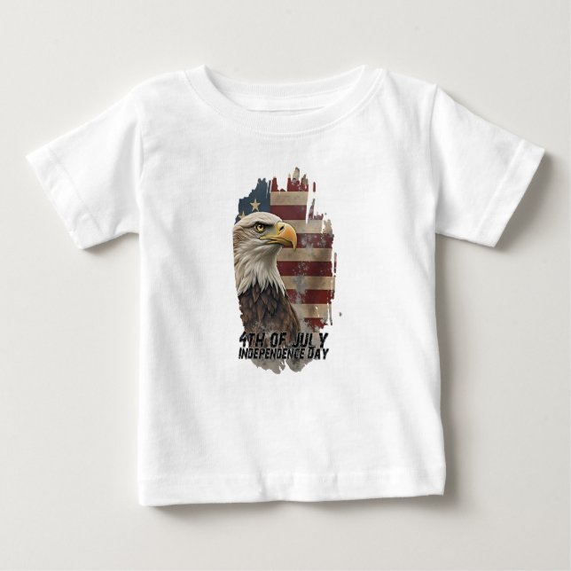 T-shirt Pour Bébé Aigle et drapeau majestueux - Esprit de liberté (Devant)