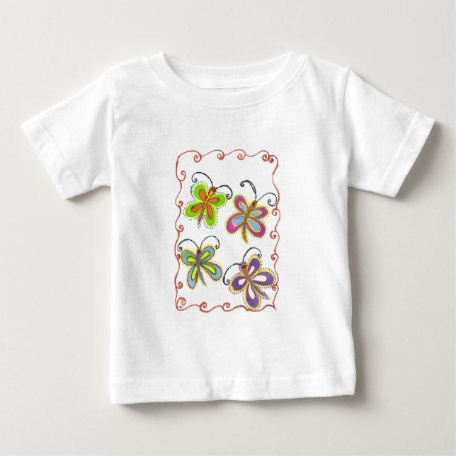 T-shirt Pour Bébé Ailes Whimsical : Belle conception à thème papillo (Devant)