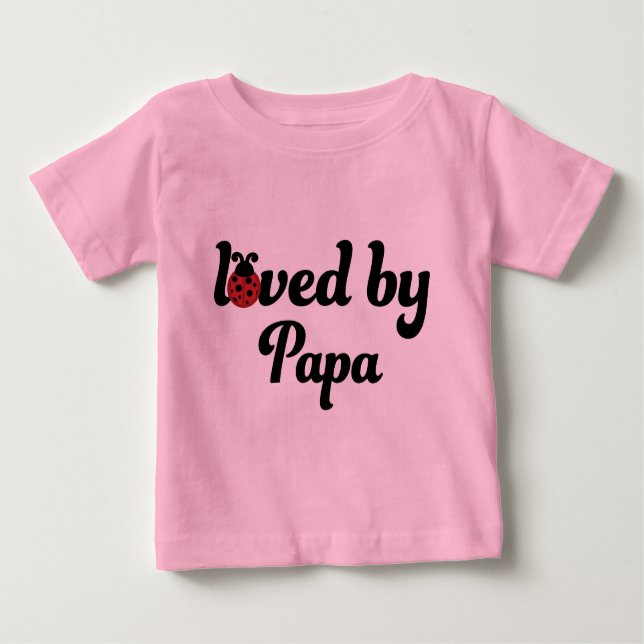 T-shirt Pour Bébé Aimé par le cadeau de papa (Devant)