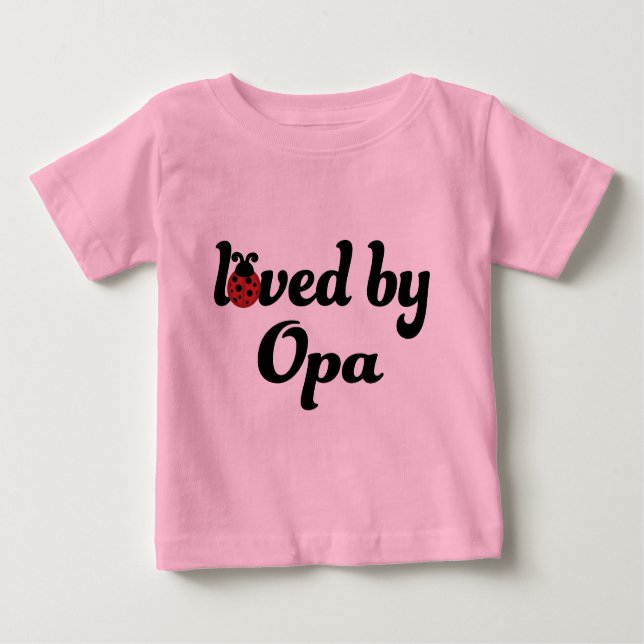 T-shirt Pour Bébé Aimé par le cadeau d'Opa (Devant)