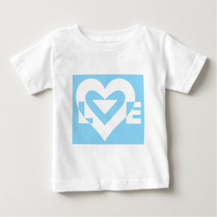 T-shirt Pour Bébé Aimer Blanc sur Bleu