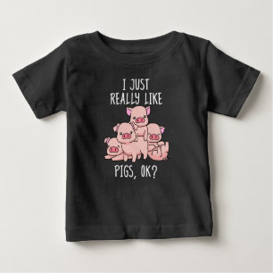 T-shirt Pour Bébé Aimer Cochon Cadeau Femmes Cochon Cadeaux Porc Vin