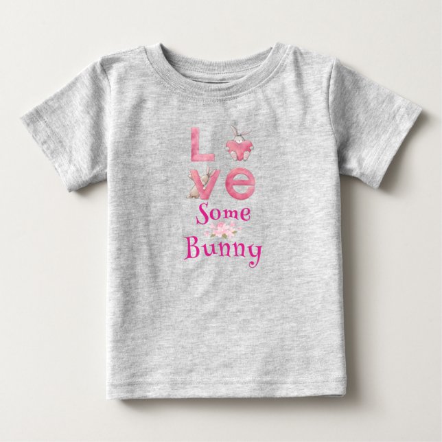 T-shirt Pour Bébé Aimer Somebunny Valentine (Devant)