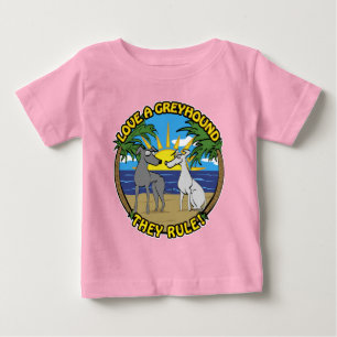 T-SHIRT POUR BÉBÉ AIMEZ UNE GREYHOUND QU'ILS GOUVERNENT !