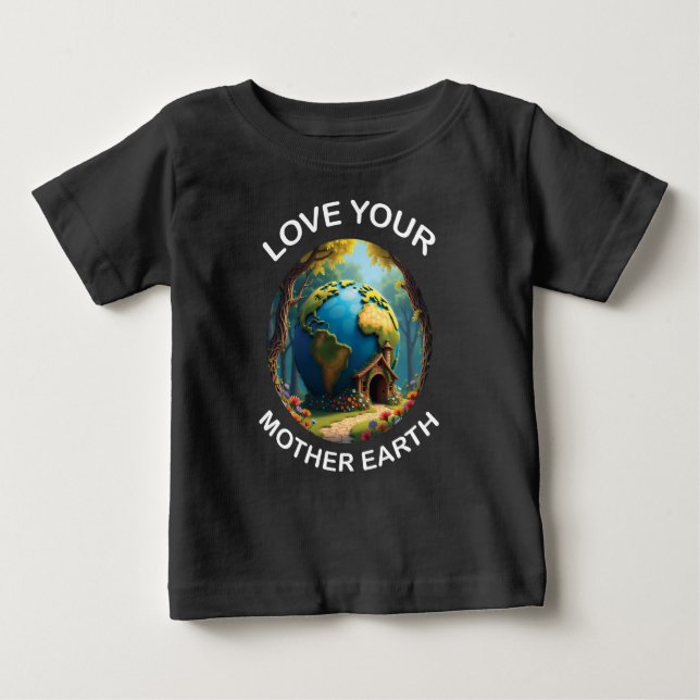 T-shirt Pour Bébé Aimez votre mère terre (Devant)