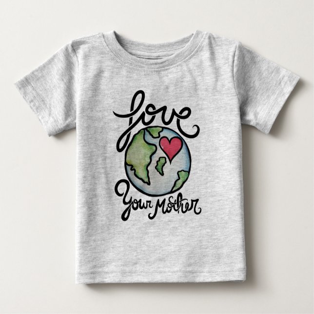T-shirt Pour Bébé Aimez votre mère terre (Devant)