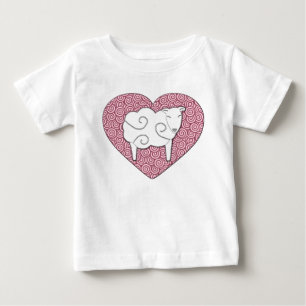 T-shirt Pour Bébé Aimez-vous coeur de calembour avec la chemise de