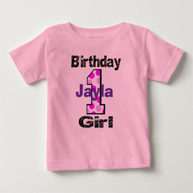 T-shirt Pour Bébé Ajouter le nom de votre enfant 1er anniversaire fi (Devant)