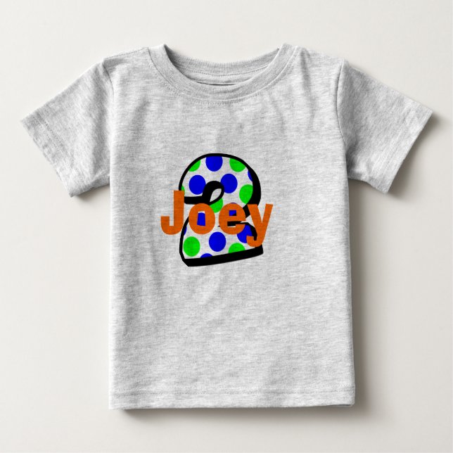 T-shirt Pour Bébé Ajouter le nom de votre enfant Chemise 2e annivers (Devant)
