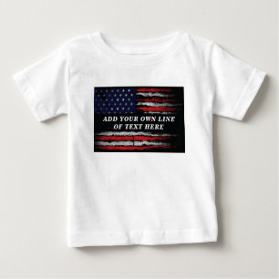 T-shirt Pour Bébé Ajouter votre propre texte sur grunge American fla