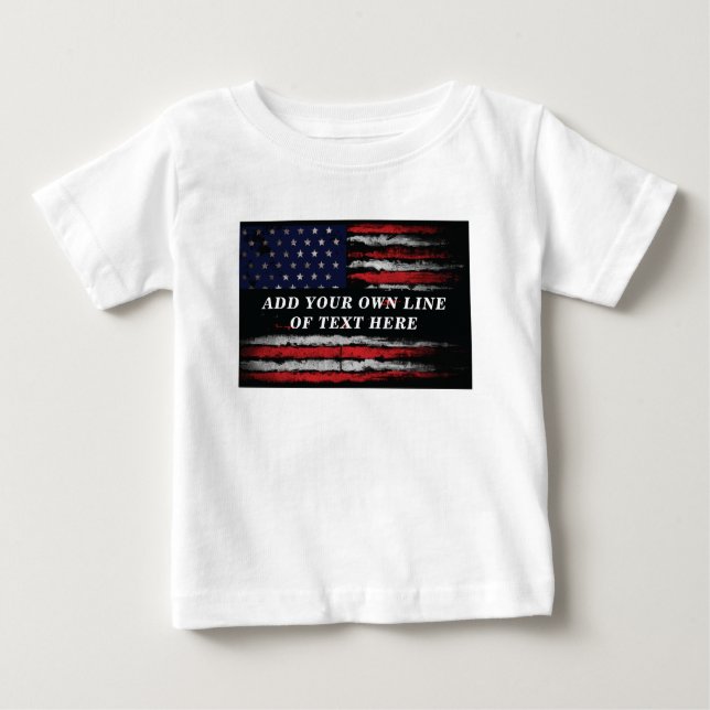T-shirt Pour Bébé Ajouter votre propre texte sur grunge American fla (Devant)