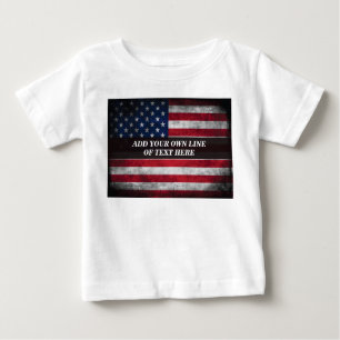 T-shirt Pour Bébé Ajouter votre texte sur le drapeau américain