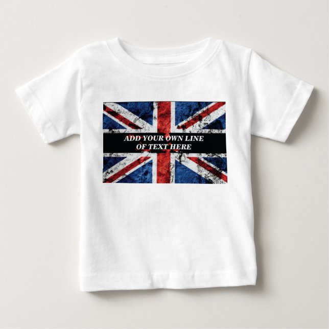 T-shirt Pour Bébé Ajouter votre texte sur le drapeau anglais Jeu d'o (Devant)