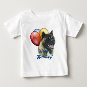 T-shirt Pour Bébé Akita Joyeux Ballons d'anniversaire