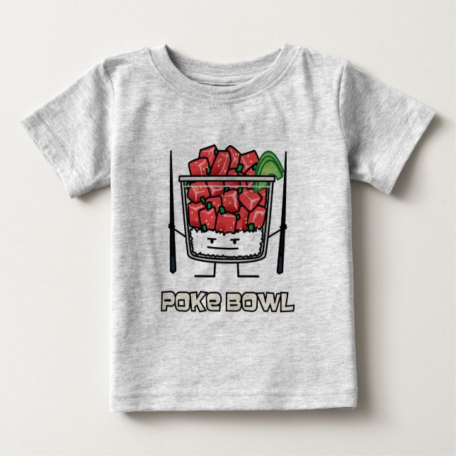 T-shirt Pour Bébé Aku de baguettes de salade de poisson cru d'Hawaï (Devant)