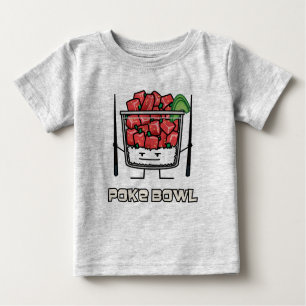 T-shirt Pour Bébé Aku de baguettes de salade de poisson cru d'Hawaï