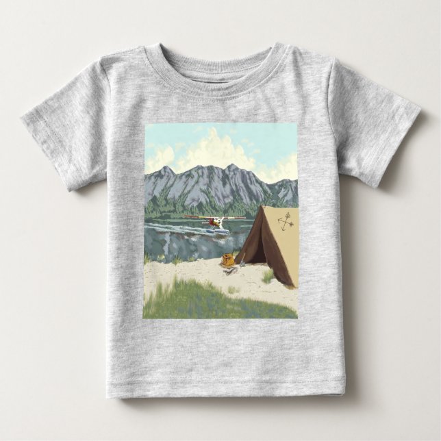 T-shirt Pour Bébé Alaska Bush Avion Et Pêche Voyage (Devant)