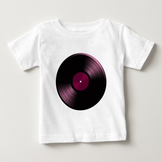 T-shirt Pour Bébé Album de disque vinyle dans le rose (Devant)