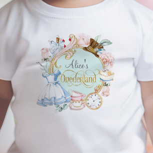 T-shirt Pour Bébé Alice à Onederland, Fille 1er anniversaire Bébé T-