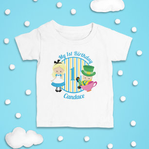 T-shirt Pour Bébé Alice au pays des merveilles 1er anniversaire mign