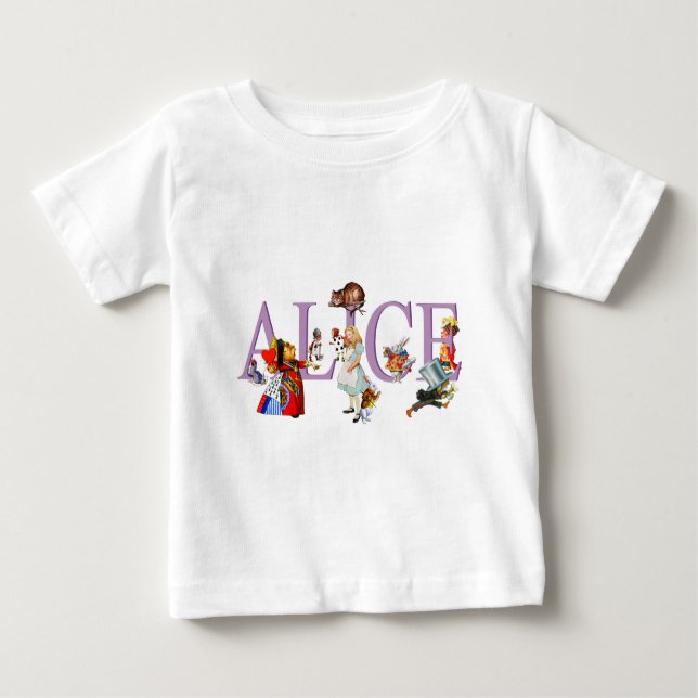 T-shirt Pour Bébé Alice au pays des merveilles et amis (Devant)