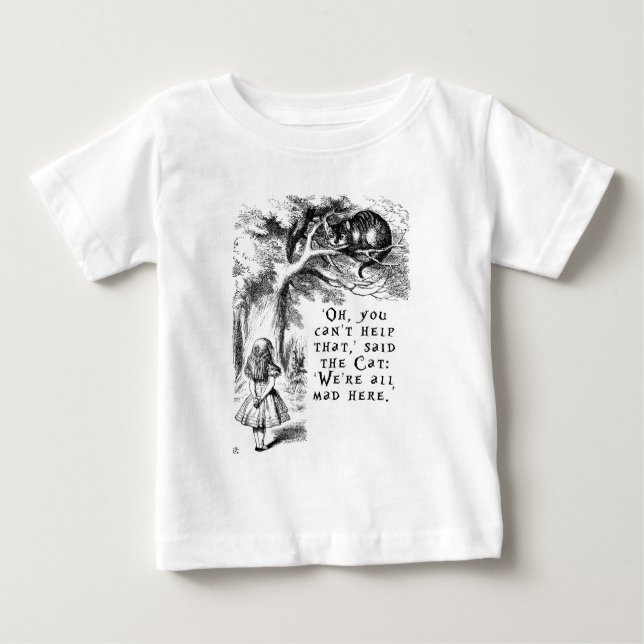 T-shirt Pour Bébé Alice au pays des merveilles - nous sommes tous (Devant)