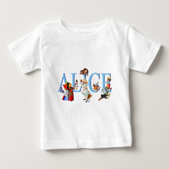 T-SHIRT POUR BÉBÉ ALICE IN WONDERLAND & AMIS (Devant)
