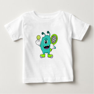 T-shirt Pour Bébé Alien à Tennis avec raquette de tennis