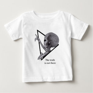 T-shirt Pour Bébé Alien gris, la vérité est là
