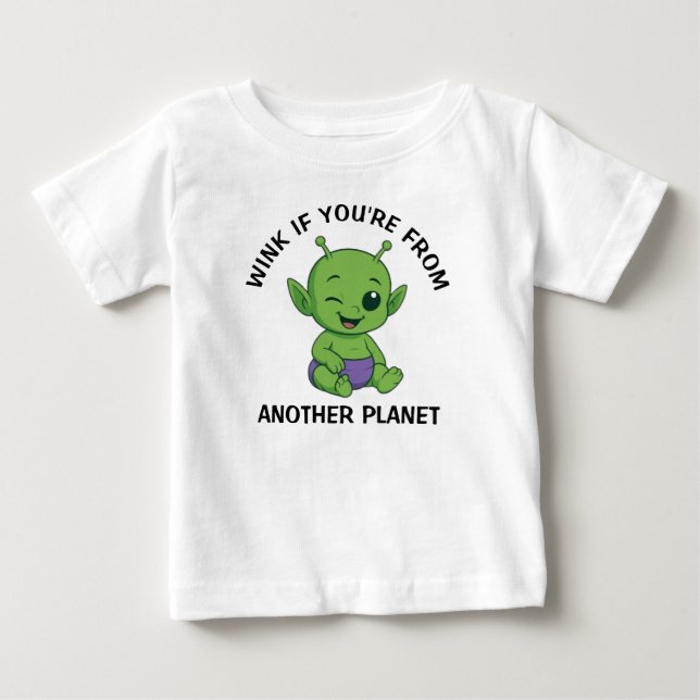 T-shirt Pour Bébé Alien Vert (Devant)