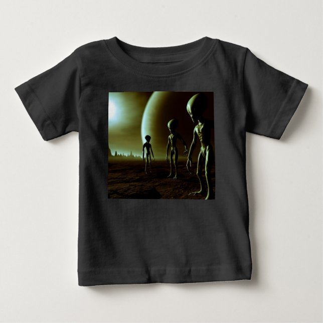 T-shirt Pour Bébé ALIENS gris SF 1 (Devant)