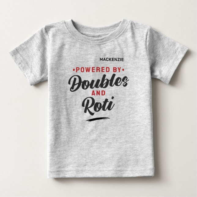 T-shirt Pour Bébé Alimenté par Doubles et Roti (Devant)