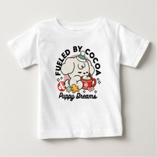 T-shirt Pour Bébé Alimenté par le cacao et les Rêves de chiots - Chi