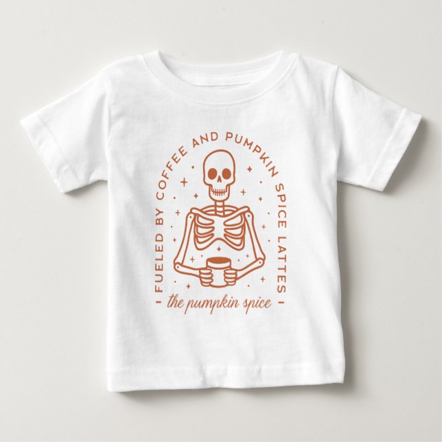 T-shirt Pour Bébé Alimenté par le café et les lattes d'épices Citrou (Devant)