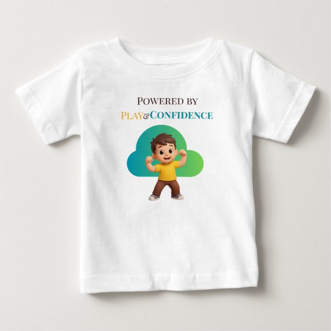 T-shirt Pour Bébé Alimenté par le jeu et la confiance (Devant)