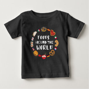 T-shirt Pour Bébé Aliments dans le monde