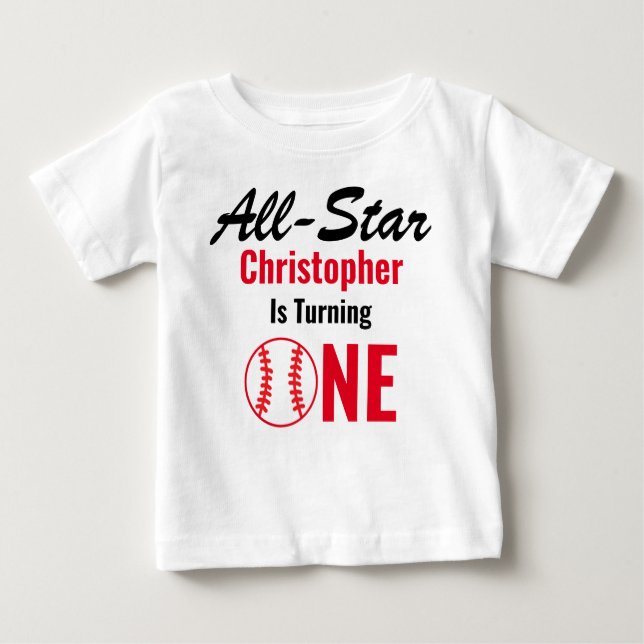 T-shirt Pour Bébé All Star Baseball 1er anniversaire (Devant)