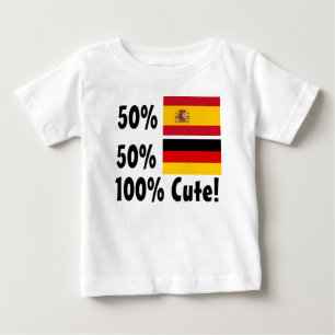 T-shirt Pour Bébé Allemand de l'Espagnol 50% de 50% 100% mignon