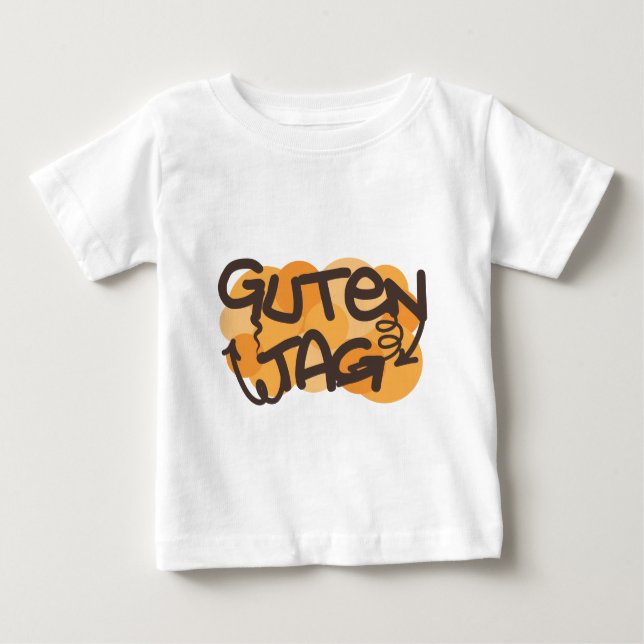 T-shirt Pour Bébé Allemand d'étiquette de Guten bonjour dans le (Devant)