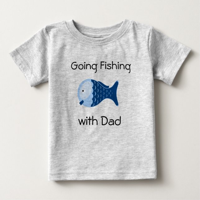 T-shirt Pour Bébé Aller à la pêche avec papa Toddlers Chemise (Devant)