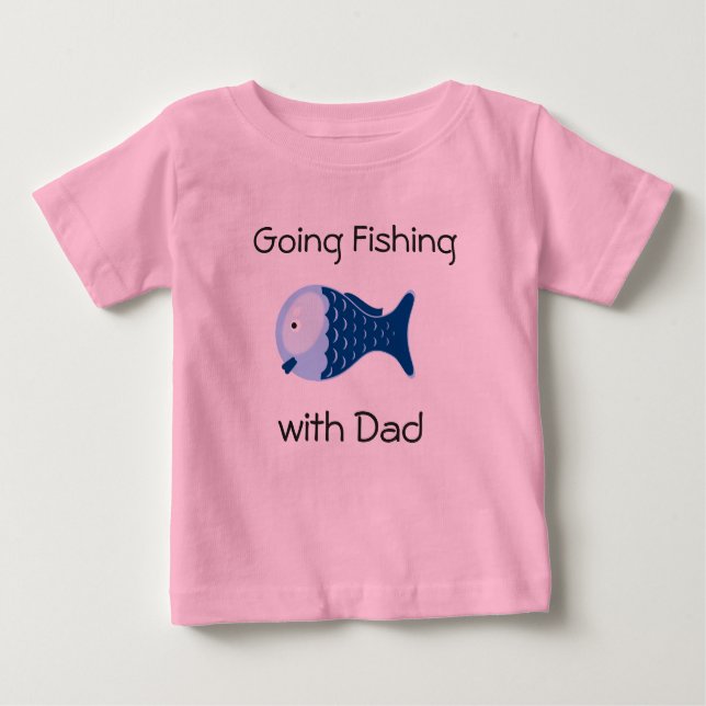 T-shirt Pour Bébé Aller à la pêche avec papa Toddlers Chemise (Devant)