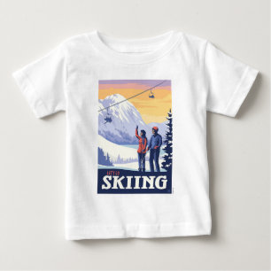 T-shirt Pour Bébé Aller skier Vintage Imprimer