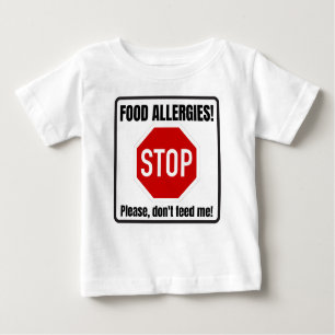 T-shirt Pour Bébé allergies alimentaires STOP SIGN chemise pour bébé