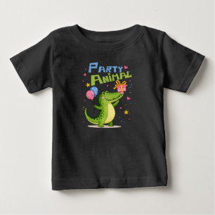T-shirt Pour Bébé Alligator Animal de Fête Anniversaire Enfants