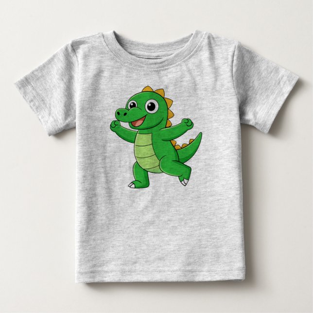 T-shirt Pour Bébé Alligator dansant mignon (Devant)